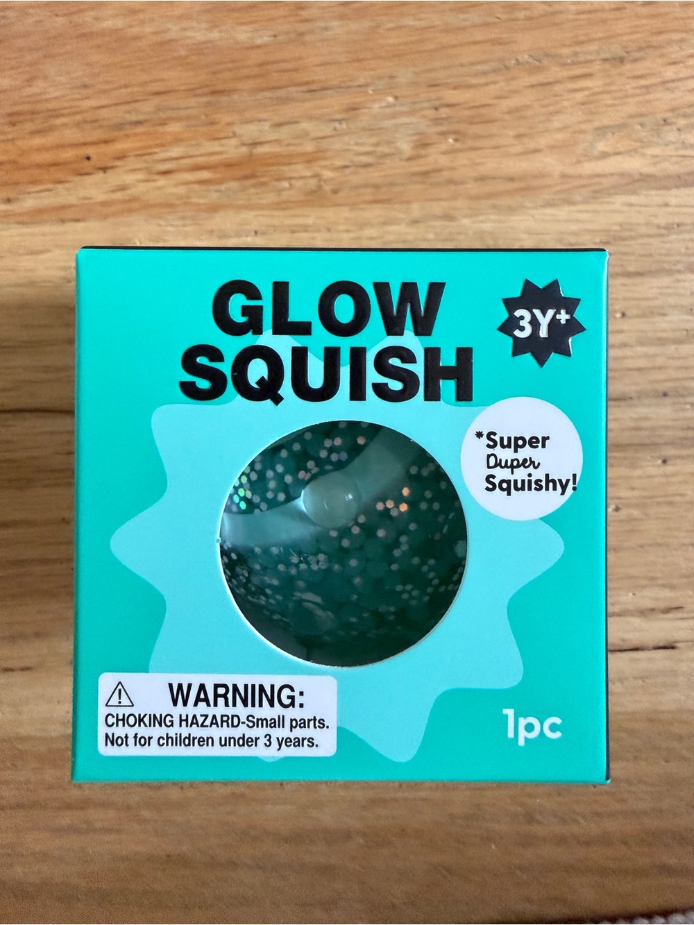 J'adore Glow in Dark Squish Glitter Sensory Squeeze Squishy Toy Green Ball 3+